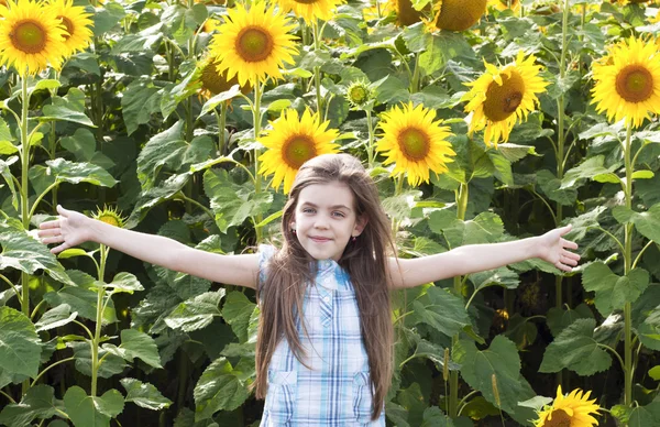 Beautiful child with sunflower