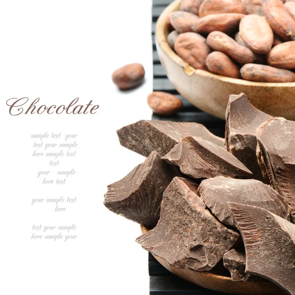 Crushed dark chocolate with cocoa beans