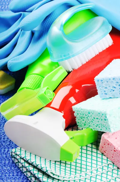 Colorful cleaning products