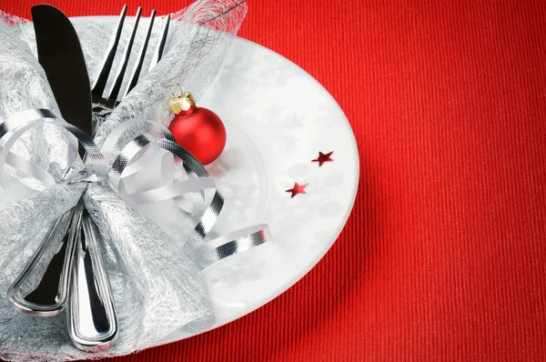 Christmas menu concept on red background