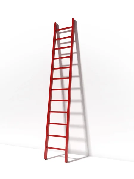 Red ladder near white wall