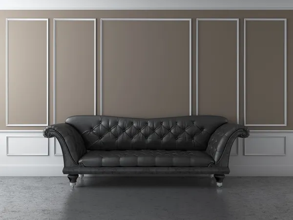 Classic interior with black sofa