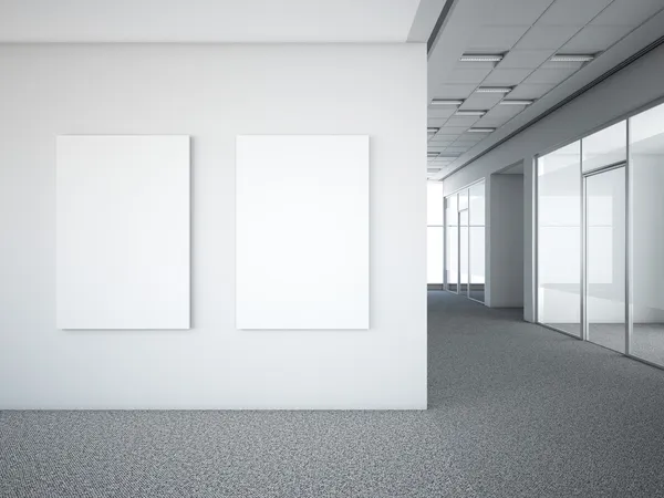 Office interior with two white frames