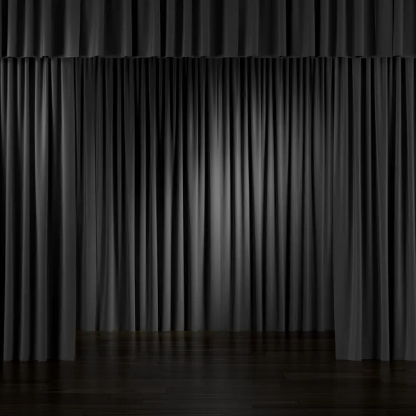 Black Curtains in interior.