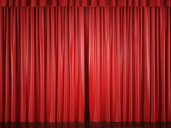 Red curtains with a bright spot