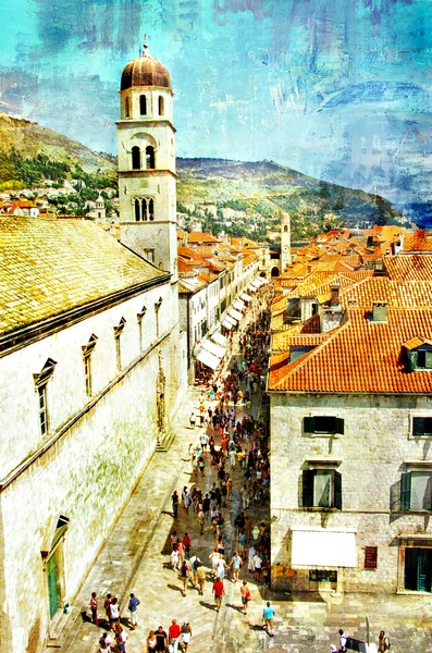 Ancient Dubrovnik - artistic picture in painting style