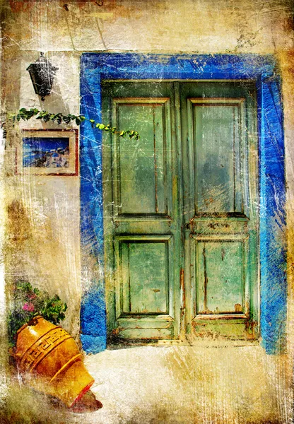 Pictorial details of Greece - old door - retro styled picture