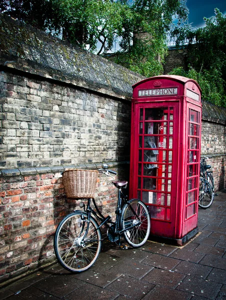Vintage English Telephone box in Cambridge UK