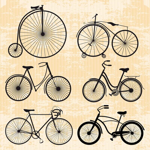 Set of bicycles in vintage style
