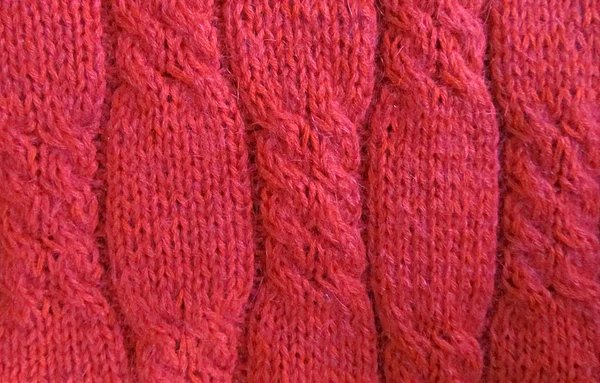 Red knit sweater close-up