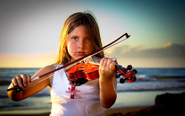 Little girl playing violin