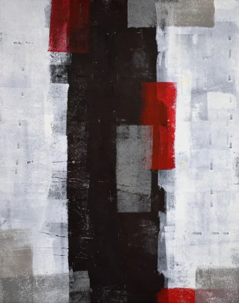 Grey and Red Abstract Art Painting