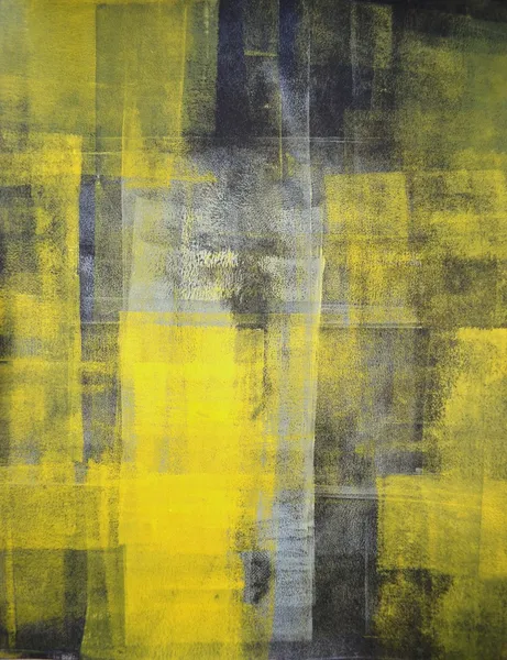 Black and Yellow Abstract Art Painting