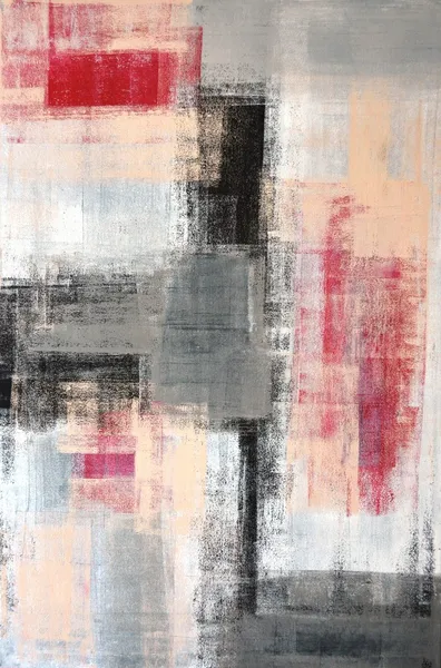 Grey and Red Abstract Art Painting
