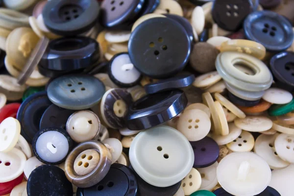 Many different sized colored and shaped buttons,pile