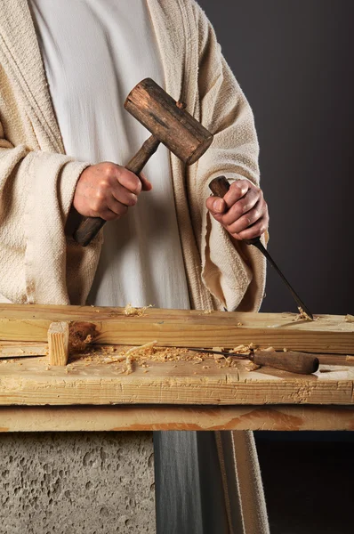 Jesus Hands With Mallet and Chisel