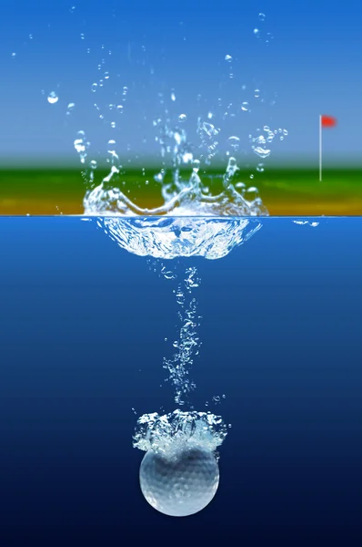 Golf Ball Splashing In Water