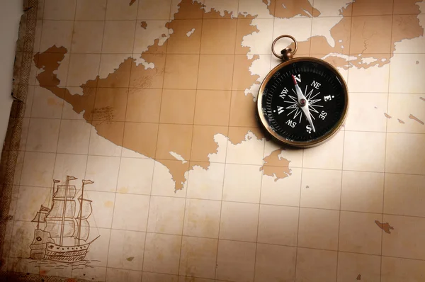 Compass Over an Old Map