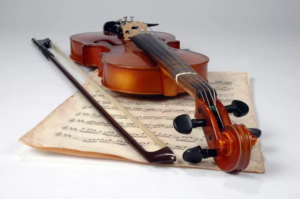 Old Violin and Music Sheet
