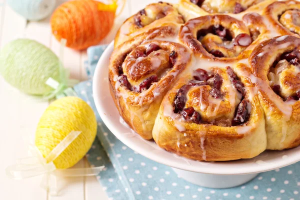Sweet rolls with dried fruits for easter