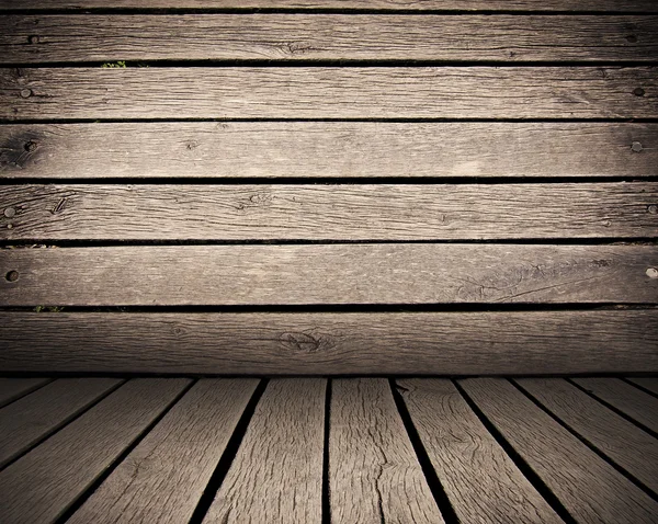 Wooden planks interior background, wood floor and wall