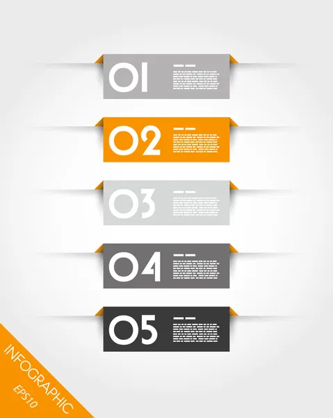 Orange rectangular stickers with shadows