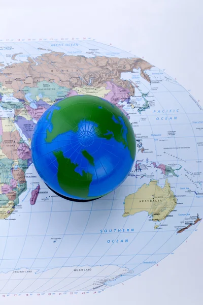 Globe ball and world map