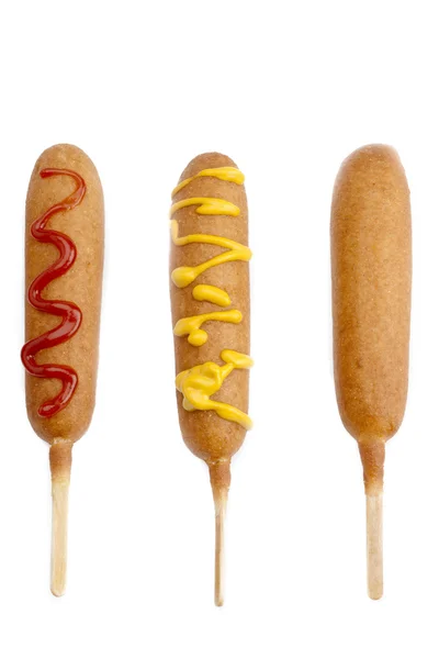 Three hot dogs