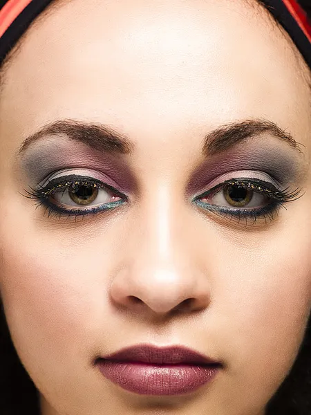 Portrait of a pretty woman wearing make up