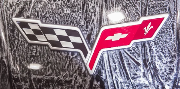 Corvette logo on classic car