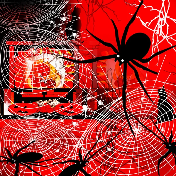 Spider and cobweb. Background.