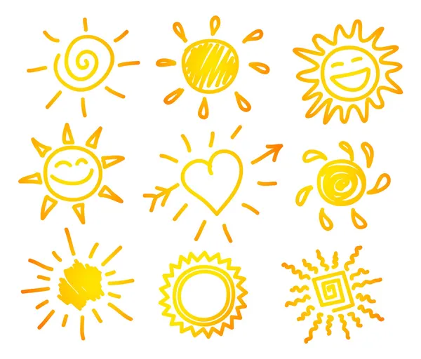 Vector illustration of Hand-draw sun set