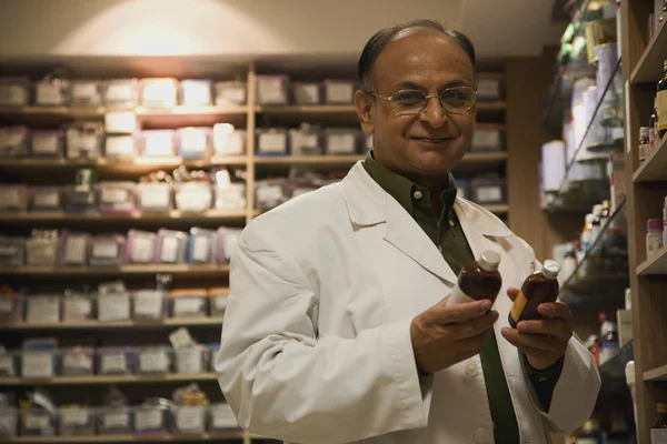 Doctor in drug storeroom