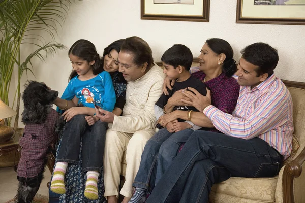 Family on a couch