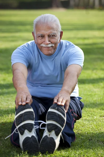 Old man doing exercises