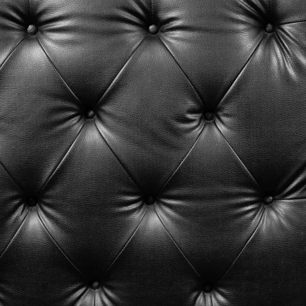 Close up black luxury buttoned leather