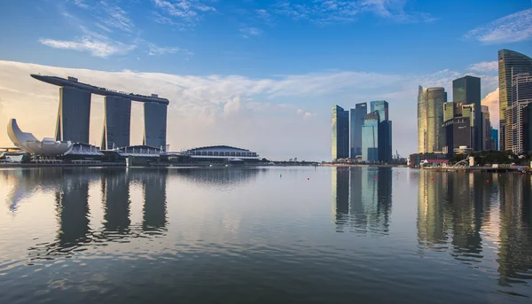 Singapore reflection of buildings Marina bay