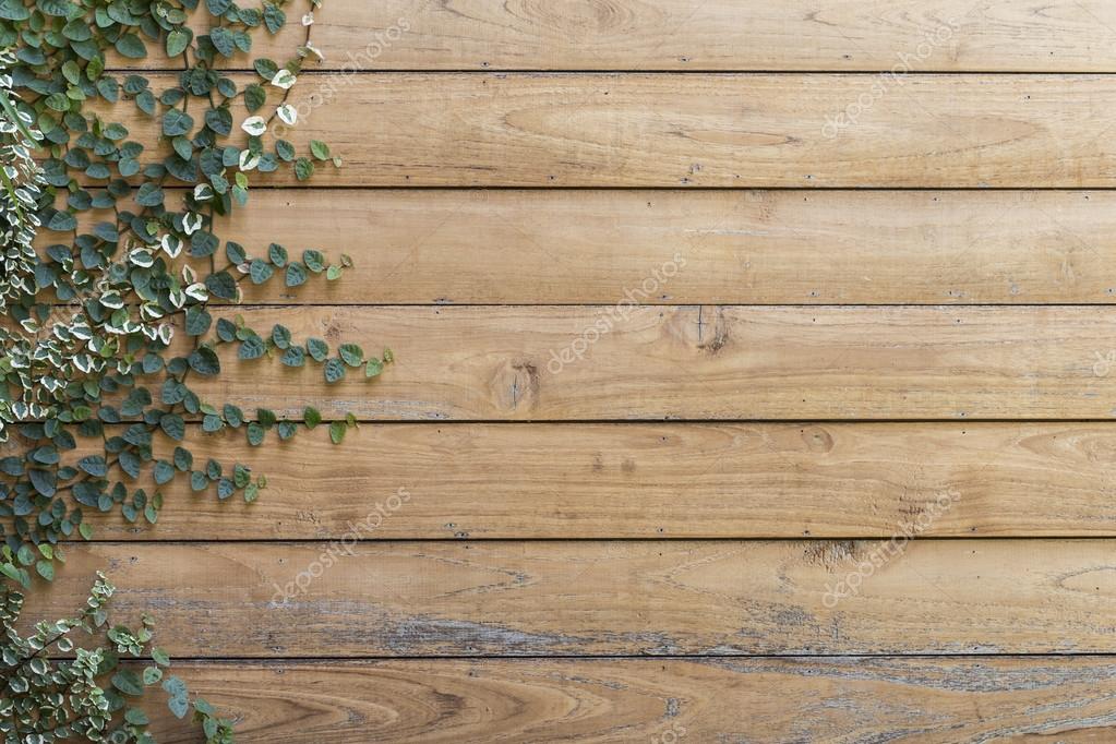 Tree on Wood planks texture background wallpaper — Stock Photo 