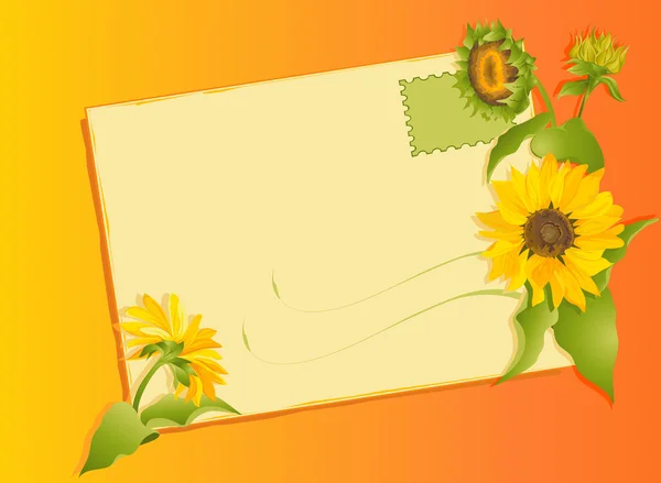 Summer letter with sunflowers