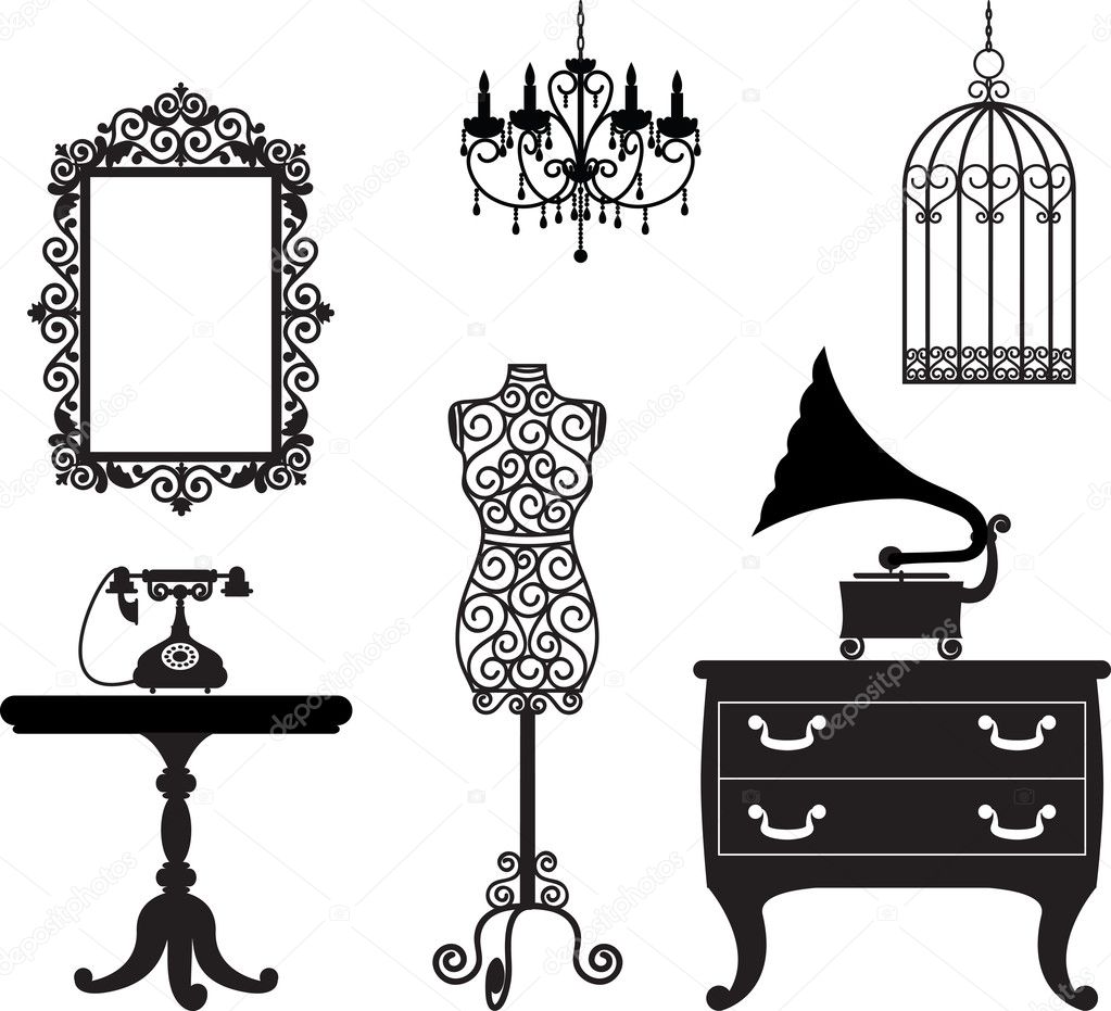 vintage furniture clipart - photo #36