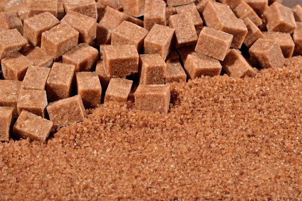 Brown granulated and refined sugar
