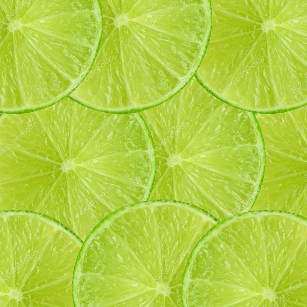 fondo verde abstracto con cítricos de rodajas de limón — Foto stock