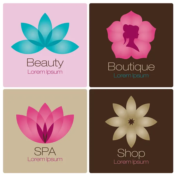 Flowers logo for spa and beauty salon