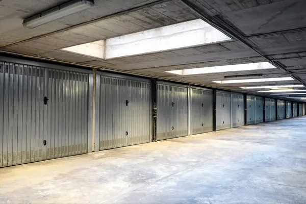 Row of internal garages or lock-ups
