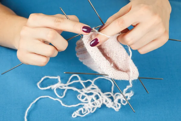Handwork. sock knitting