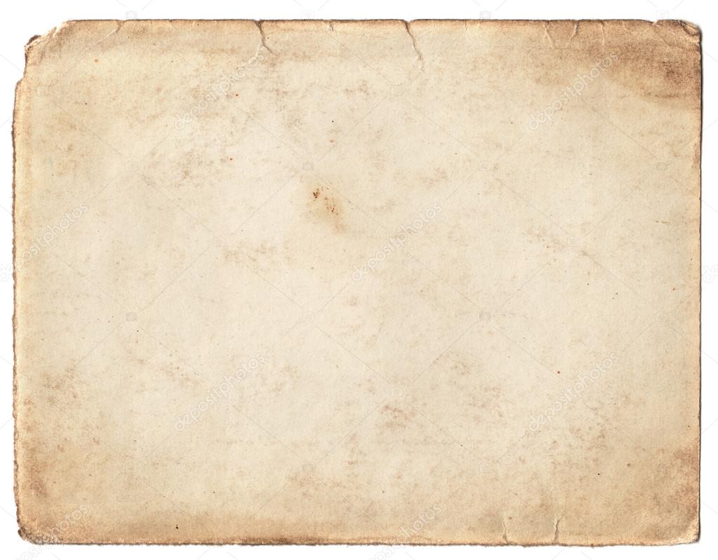 Blank vintage photo paper isolated on white background — Stock Photo