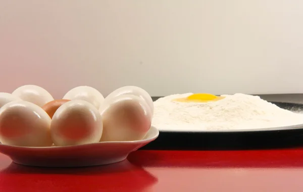 Eggs, white and red