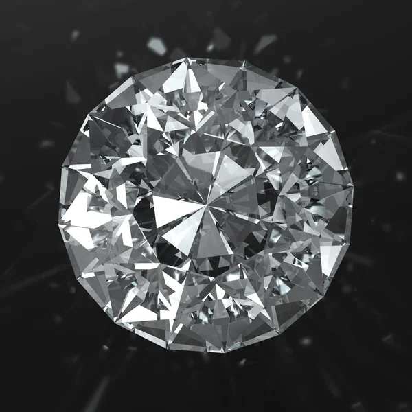 Luxury round diamond from top side