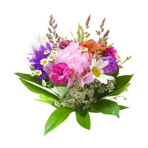 Colorful flowers bouquet isolated on white background. vector il