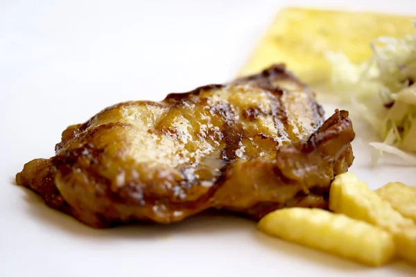 Grilled chicken with fries